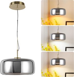 Lampe pendante moderne en verre à LED Télécommande réglable au plafond Éclairage moyen à gradation continue de la température de couleur - Product Image 5