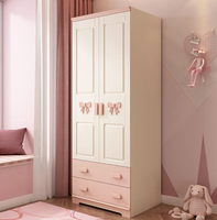 Armoire de chambre d'enfant en bois de style moderne avec montage facile et design peu encombrant, modèle 2025 très apprécié