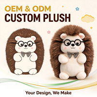Service de personnalisation OEM de jouets en peluche animaux mignons - Figurine hérisson avec rembourrage en coton PP doux, cadeau idéal pour les fêtes