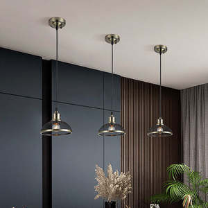 Lámpara colgante minimalista de latón de tira larga para comedor, lámpara de araña de malla negra de estilo retro - Product Image 4