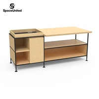 Table à thé SpaceUnited, structure métallique, table de réunion, table de bureau, table de détente, table moderne pour la réception, zone de repos, vente en gros