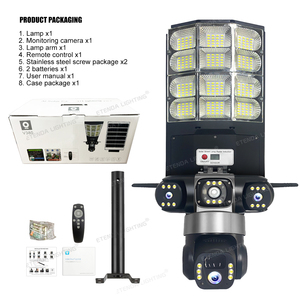 12MP 4G WiFi Solar Street Light <strong>Camera</strong> 3 Lens <strong>Outdoor</strong> PTZ <strong>CCTV</strong> Wireless Security Lamp with LED Lighting and Motion Detection - Product Image 6