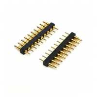 Conector de resorte PCB chapado en oro con pin pogo de paso de 1.27, 2.0, 2.54 mm, de 2P a 40P, para interconexión circular