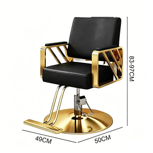 Modern Barber Chair <b>Set</b> with Hydraulic Pump Faux Leather Salon Furniture Contemporary Design Height Adjustable for Commercial Us - Product Image 4