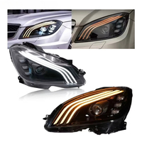 Phares avant LED de remplacement pour Mercedes Classe C W204 2007-2014 avec feux de jour et clignotants intégrés – Amélioration de l'ensemble