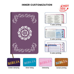 Fabricant service d'impression en gros combinaison recyclable noir <span class=keywords><strong>et</strong></span> bleu couverture en PU gaufrage <span class=keywords><strong>et</strong></span> estampage à chaud KJV Holy Bible - Product Image 4