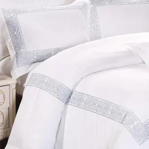 Taitang Sprei Bordir Desain Seprai Hotel Bed Linen Set Seprai Putih