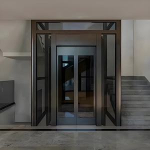 Ascenseur résidentiel rustique pour villa, 1 étage, à traction, 800 kg, en acier inoxydable, certifié ISO9001/CE - Product Image 1