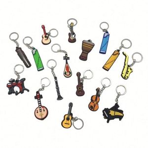 Porte-clés en silicone personnalisé, instrument de musique créatif, guitare, saxophone, piano, comme accessoires pour clés - Product Image 1