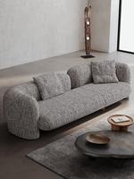 Canapé carré trois places en tissu Chesterfield de style Japandi moderne, minimaliste nordique, pour salon, villa, hôtel, appartement