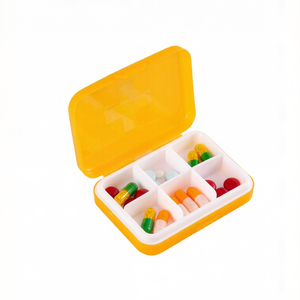 Pastillero Pequeño Resistente a la Humedad, de Paja de Trigo, con 6 Compartimentos, Organizador de Pastillas Compacto para Guardar Medicamentos en Movimiento - Product Image 2