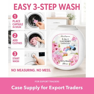 Capsules de lessive parfumées à la freesia, 8 seaux par carton, pour les sociétés d'exportation, vente en gros, en vrac - Product Image 1