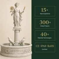 Fontaine de Luxe en Marbre, Statue de la Déesse Aestivus, Motif Tournesol, Blé et Passerelle, Fontaine d'Eau pour Hôtels, Villas, Jardins et Parcs