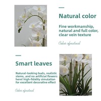 Dekorasi Bunga Anggrek Phalaenopsis Buatan Baru dari Flower World Cross-border untuk Rumah, Hotel, Lobi, dan Jendela, Bunga Buatan Tangan