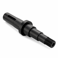 Pièces d'arbre de moteur usinées CNC en acier au carbone S45C, finition oxyde noir, avec gorge et filetage, pour application de sortie de réducteur de boîte de vitesses
