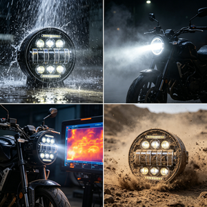 LELANPU Street Glide - Accesorios para Faros Delanteros de Motocicleta, Faros LED para Harley Davidson <span class=keywords><strong>Iron</strong></span> <span class=keywords><strong>883</strong></span>, Jeep Wrangler, V-rod, Royal Enfield - Product Image 6