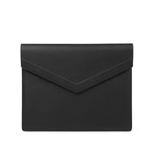 Ipad için yüksek kalite özel hakiki deri debriyaj çanta çanta kılıfı deri Tablet el çantası zarf dosya çantası