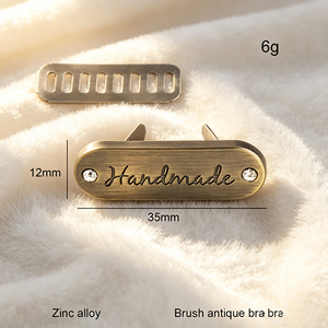 Private Name Custom Metal Tags Custom Logo <b>Sew</b>-on Metal Emblems Fashion Brand Labels for <b>Bags</b> and Garments - Product Image 3