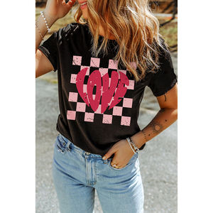 Abbigliamento donna caro-amante amore magliette grafiche <span class=keywords><strong>a</strong></span> <span class=keywords><strong>quadretti</strong></span> di San Valentino - Product Image 6