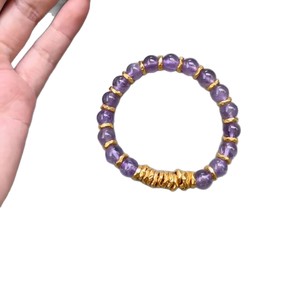 Nouveau Bracelet en Imitation Améthyste Violet Lavande, Bracelet Polyvalent pour Femme, Style Haut de Gamme - Product Image 5