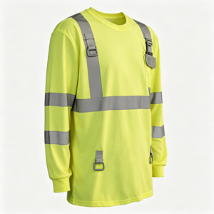Hi Vis Work T-Shirt With Reflective Tape Cotton Drill Safety Shirt for Men - Product Image 2