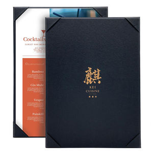 Menu de table en similicuir pour café, fixation d'angle, couverture de menu de restaurant - Product Image 2