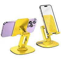 Support de téléphone portable rotatif à 360 degrés avec base en métal, entièrement réglable, pliable, support de bureau pour tablette, supports pour téléphones portables