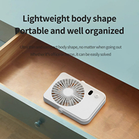 Hxtc88 Home Office 5 Vitesses Led Numérique 1200mAh Usb Rechargeable Petit Petit Portable Inclinaison 180 ° Pliant Table Personnelle Ventilateur De Bureau