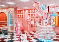 Étagère de présentation intérieure pour confiserie, coquille décorative, couleurs personnalisables pour boutique de bonbons, présentation de cadeaux, besoins de merchandising