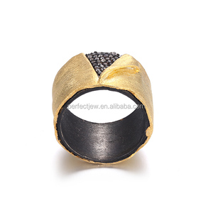 Gold Plated White Zircon 925 <strong>Sterling</strong> <strong>Silver</strong> Jewelry <strong>Thumb</strong> <strong>Ring</strong> for Men - Product Image 2