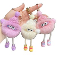 Vente en gros de cadeaux promotionnels breloques de sac petit personnage design Kawaii doux mini jouet en peluche mignon porte-clés en peluche personnalisé pour les filles