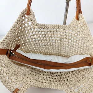 Borsa Tote Casual Personalizzabile in <span class=keywords><strong>Cotone</strong></span> Lavorata a Mano, Borsa a Spalla all'<span class=keywords><strong>Uncinetto</strong></span> <span class=keywords><strong>per</strong></span> Donne, Uso in Viaggio e all'Aperto - Product Image 5