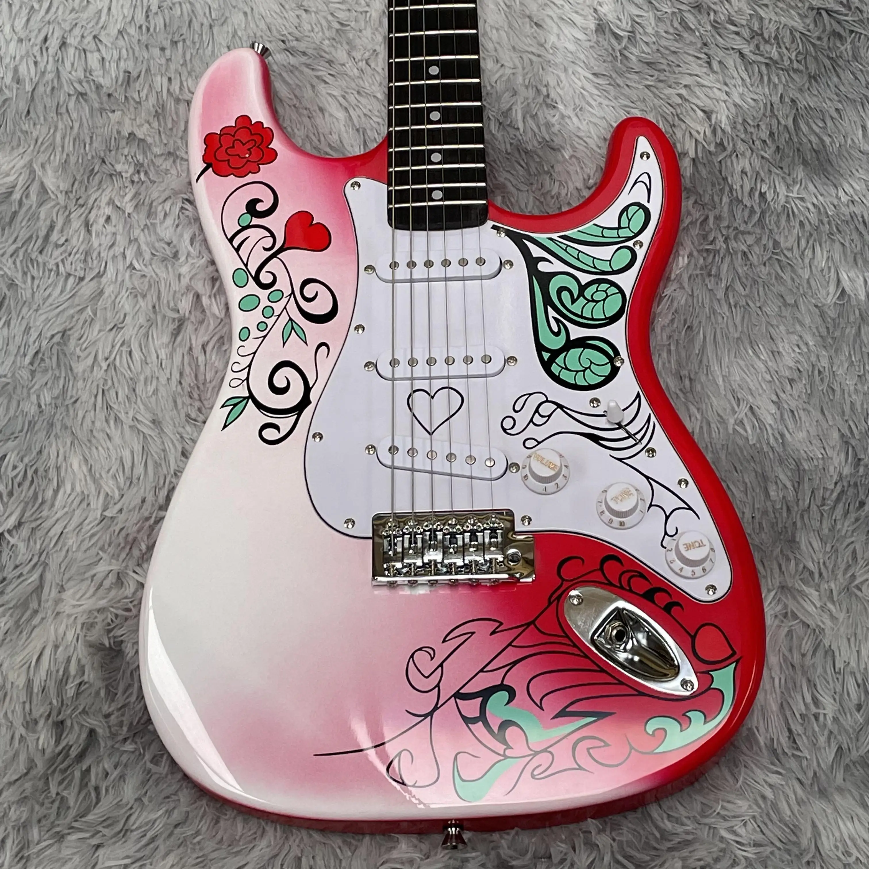 ST Electric Guitar - Durable, Rosewood, and SSS Pickups
