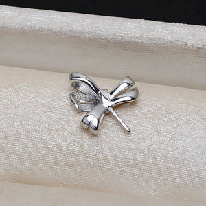 Colgante de Aguja Recta de Plata S925 con 8-10 Perlas Sueltas, Accesorio para DIY con Bandeja Vacía, Semiterminado 3927 - Product Image 5