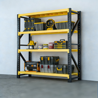 Étagère de stockage en tôle robuste pour entrepôt et garage, étagères sans boulons, métal, 4 niveaux, empilables, 200 kg, étagère en acier pour entrepôt