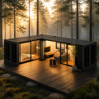 Maisonnette modulaire isolée haut de gamme, structure en acier, maison préfabriquée en conteneur, espace de vie résidentiel portable