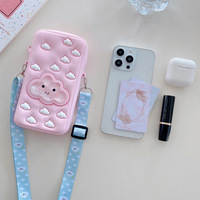 Étui de téléphone portable créatif en silicone liquide avec motif nuage de dessin animé, pochette à monnaie, sac bandoulière, pochette de rangement antichoc