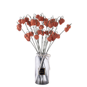 Fleurs artificielles CallaFloral de type Groundcherry à longue tige, rouge clair, pour décoration de mariage et de maison, branche unique YC1116 - Product Image 5
