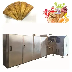 Commercial Full Automatic Waffle Biscuit Gelato Baking Line Kuih Kapit Maker Rolled Sugar Ice Cream Cone Making Machine Price