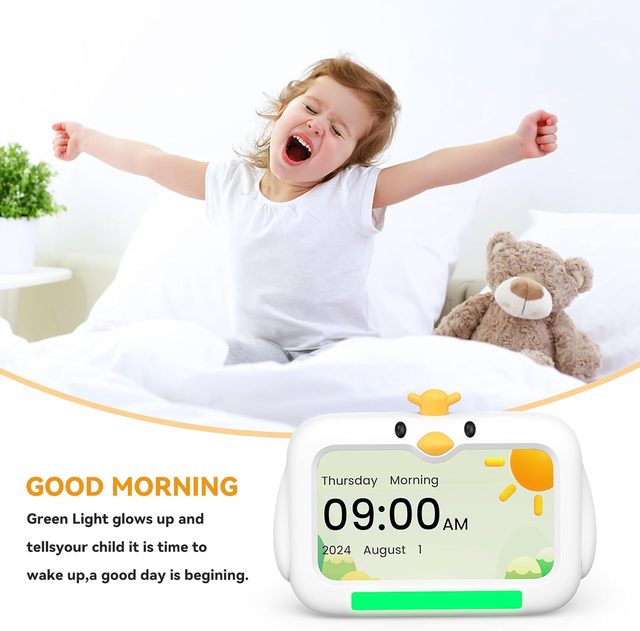 Pink Girls Digital Electronic Alarm Clock ABS Dimmable Extra Large LCD Screen Sleep Training Learning Clock Living Room Indoor