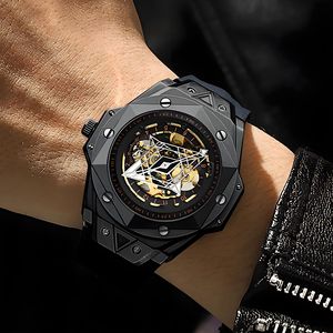 Binbang Men's Automatic Mechanical Watch 30M Waterproof Silicone Strap Stainless Steel Buckle 15mm Thickness Model 3324 - Product Image 1