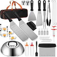 Ensemble d'accessoires de plaque chauffante à dessus plat pour Camping Chef Griddle -Meat Press Turner Spatule Griddle Grattoir Egg Ring BBQ Tool Kit