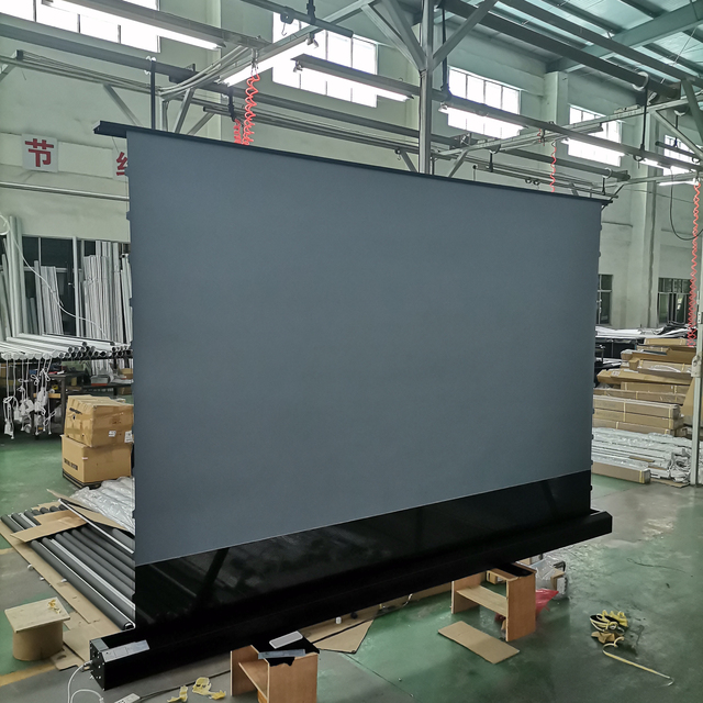 Telon 84 100 120Inch Anti-light Motorized Floor Rising Projector Screen Ultra Short ALR Rising Projection Screen
