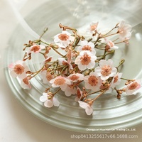 Bouquet de fleurs artificielles Gypsophile sur le thème de l'automne, en boîte, pour artisanat DIY, couronnes, décoration de mariage et de maison, en plastique et soie tissée