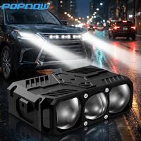 Feux de calandre LED bicolores PW103 220W 45000LM pour camion 4x4, feux de conduite tout-terrain, film bleu œil de démon 12V