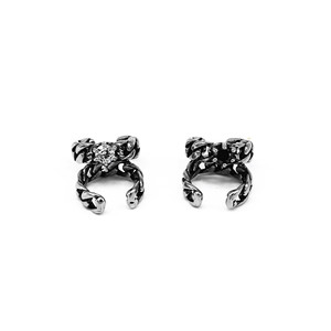 yunnique <b>Cuff</b> <b>Earrings</b> Stainless Steel Claw Setting Geometric Design Men's Jewelry - Product Image 2