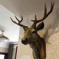 Tête de cerf artificielle, décoration murale en fausse taxidermie, faite à la main, style ferme, en résine, accessoires de décoration intérieure modernes pour mur