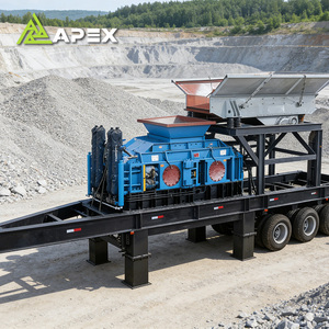 Concasseur mobile robuste CE pour l'exploitation minière, équipement portable de fabrication de sable à rouleaux pour l'industrie des carrières et le concassage du béton - Product Image 4