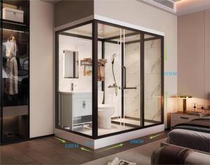 Projet d'hôtel salle de bain utilisation coin salle de douche combinaison cabine <span class=keywords><strong>porte</strong></span> <span class=keywords><strong>coulissante</strong></span> en verre - Product Image 1