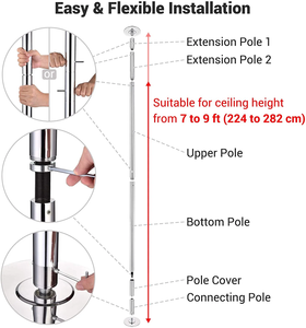 45mm Stripper <span class=keywords><strong>Pole</strong></span> <span class=keywords><strong>Dance</strong></span> <span class=keywords><strong>Pole</strong></span> Base inférieure Hauteur réglable <span class=keywords><strong>Spinning</strong></span> Dancing Bar - Product Image 4